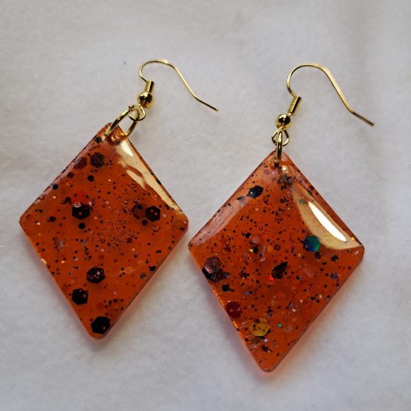 Boucles d'oreilles  Ambrée pailleté