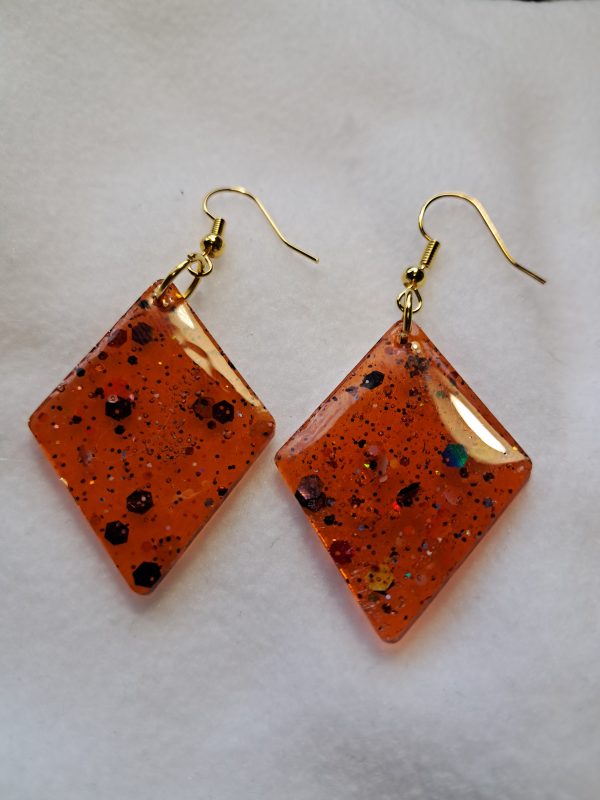 Boucles d'oreilles  Ambrée pailleté