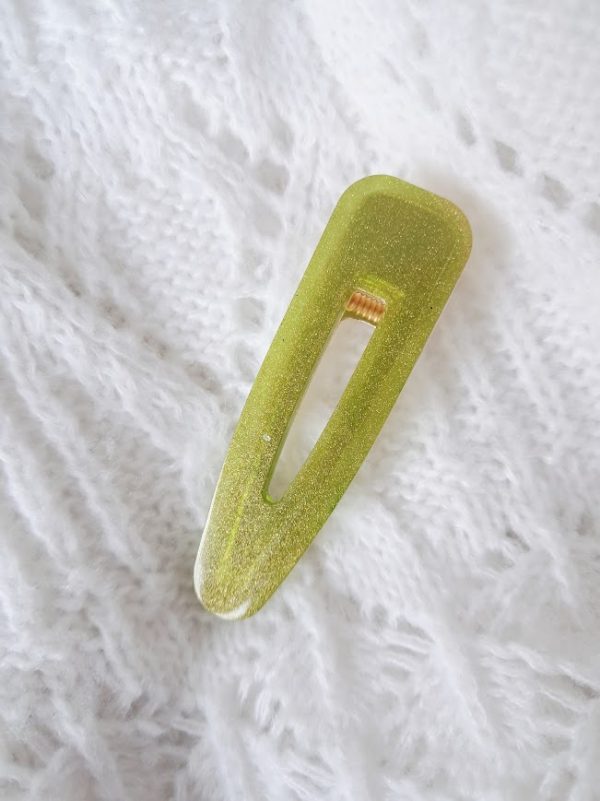 Barrette Rosée Verte Féerique