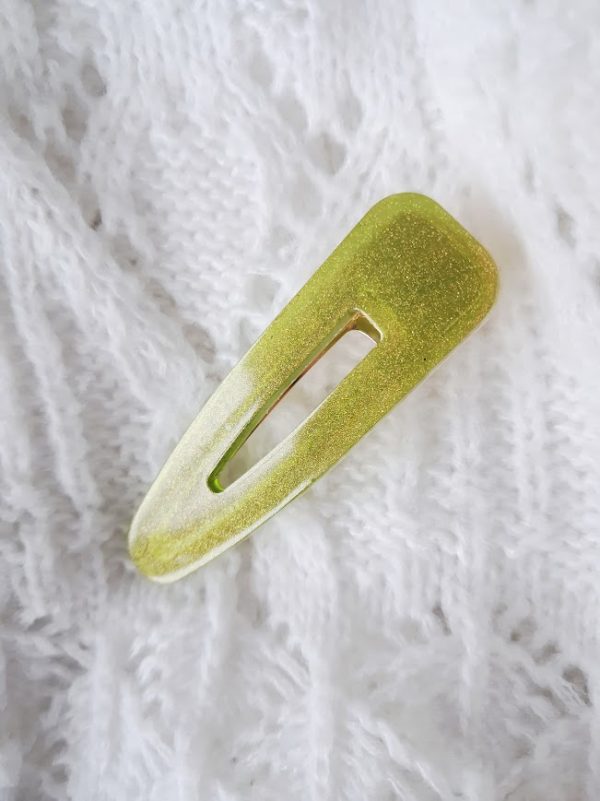 Barrette Rosée Verte Féerique