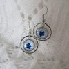 Boucles d'oreilles Fleur de Brume bleue