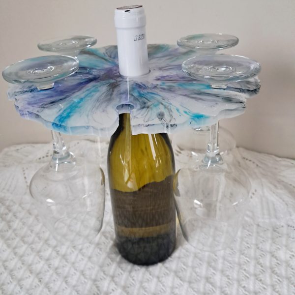 Ensemble porte verres sur bouteille et dessous de verres Fleurs des Profondeurs