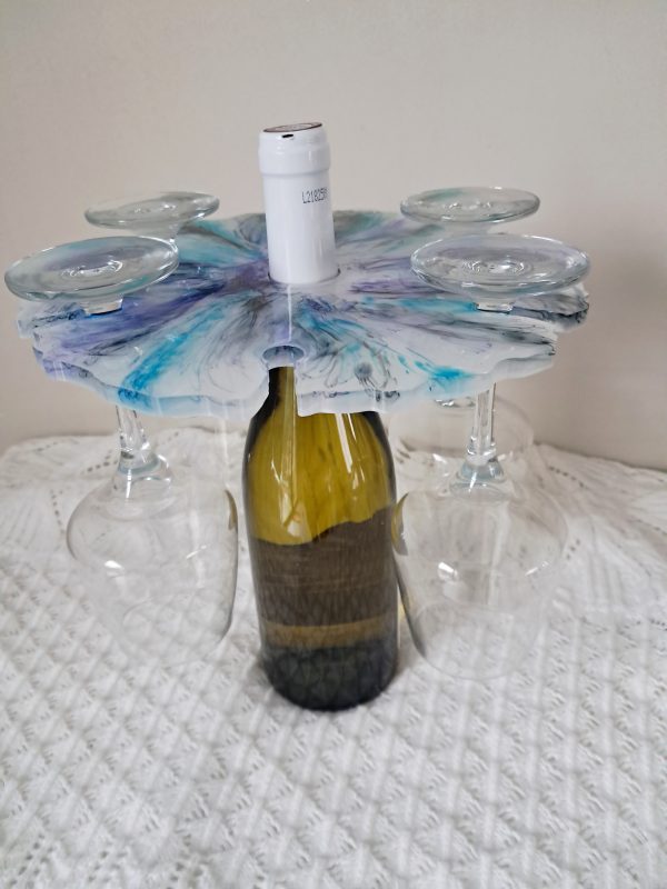 Ensemble porte verres sur bouteille et dessous de verres Fleurs des Profondeurs